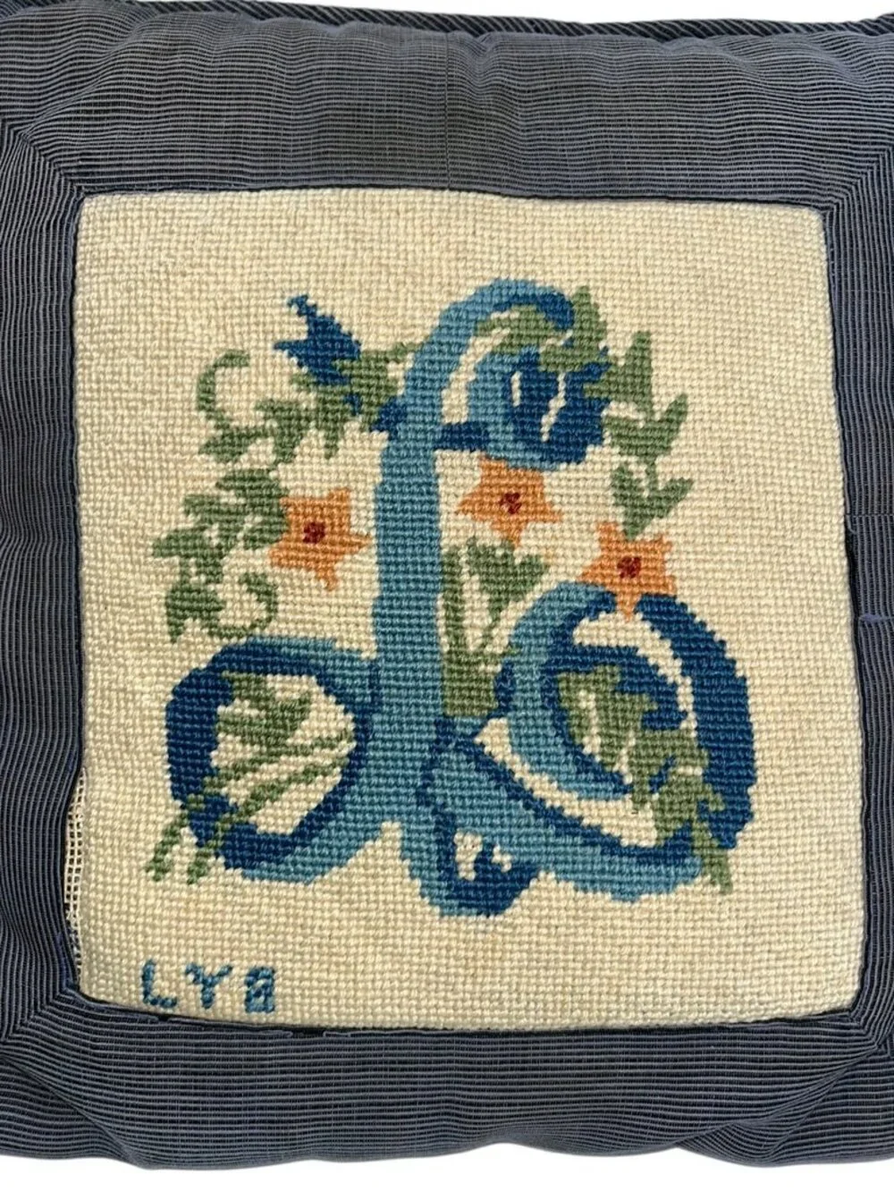 Antique Needlepoint blue 